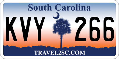 SC license plate KVY266