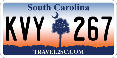 SC license plate KVY267