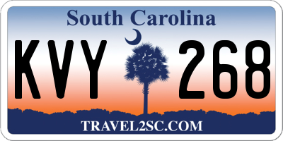 SC license plate KVY268