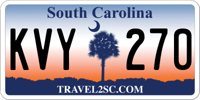 SC license plate KVY270