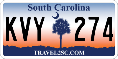 SC license plate KVY274
