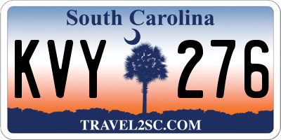 SC license plate KVY276