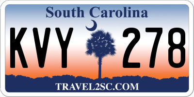 SC license plate KVY278