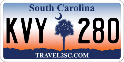 SC license plate KVY280