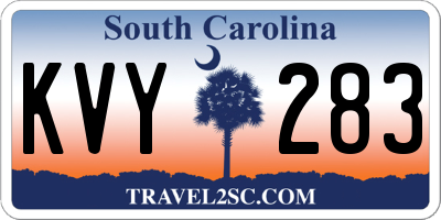 SC license plate KVY283