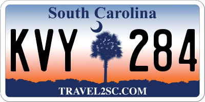 SC license plate KVY284