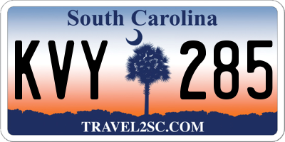 SC license plate KVY285