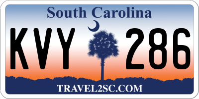 SC license plate KVY286