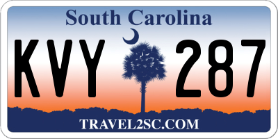 SC license plate KVY287