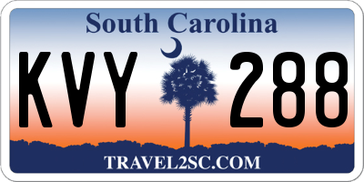 SC license plate KVY288