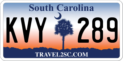 SC license plate KVY289