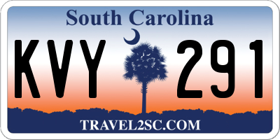 SC license plate KVY291