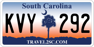 SC license plate KVY292