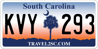 SC license plate KVY293