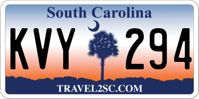 SC license plate KVY294