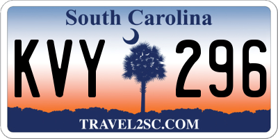 SC license plate KVY296
