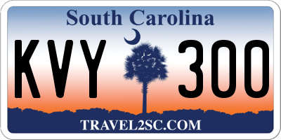 SC license plate KVY300