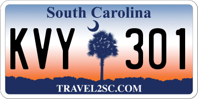 SC license plate KVY301