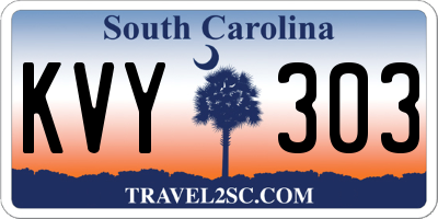 SC license plate KVY303