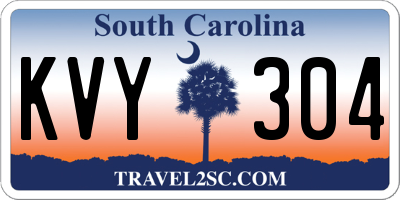 SC license plate KVY304