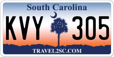 SC license plate KVY305