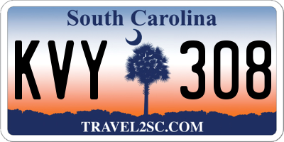SC license plate KVY308