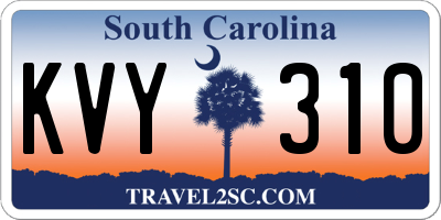 SC license plate KVY310
