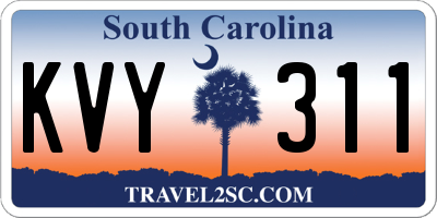 SC license plate KVY311