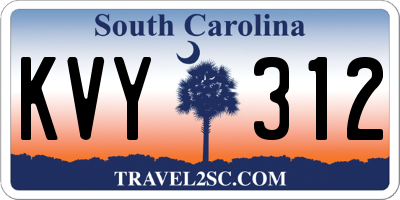 SC license plate KVY312