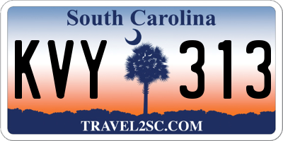 SC license plate KVY313
