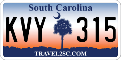 SC license plate KVY315