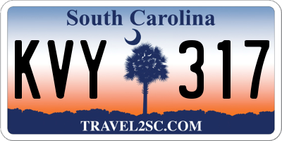 SC license plate KVY317