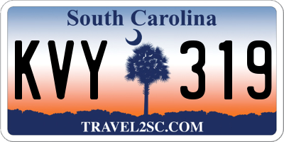 SC license plate KVY319