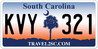 SC license plate KVY321
