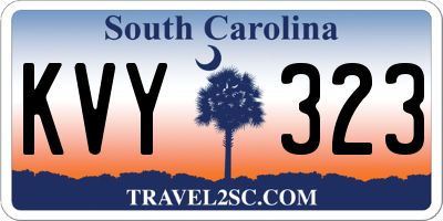 SC license plate KVY323