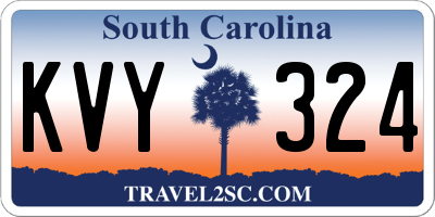 SC license plate KVY324