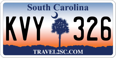 SC license plate KVY326