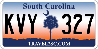 SC license plate KVY327