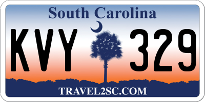 SC license plate KVY329