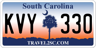 SC license plate KVY330
