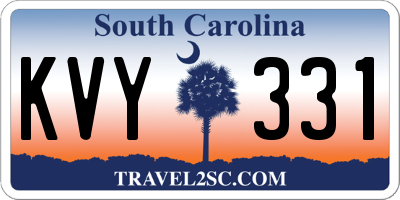SC license plate KVY331