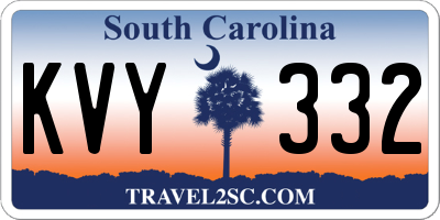 SC license plate KVY332
