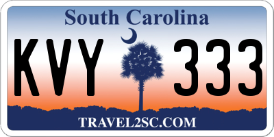 SC license plate KVY333
