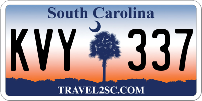 SC license plate KVY337