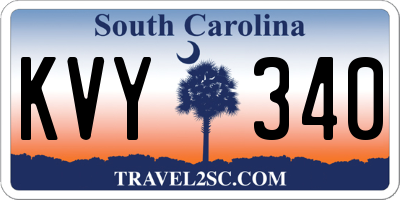 SC license plate KVY340