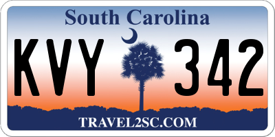SC license plate KVY342