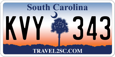 SC license plate KVY343