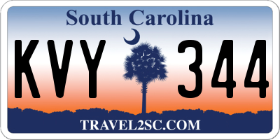 SC license plate KVY344