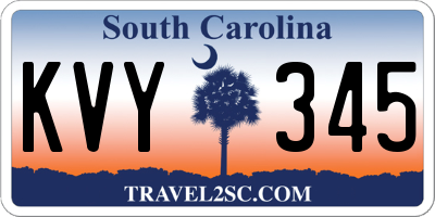 SC license plate KVY345