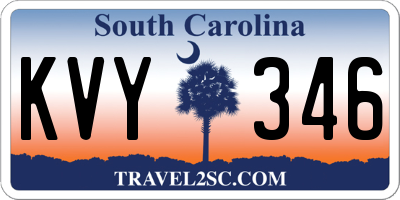 SC license plate KVY346